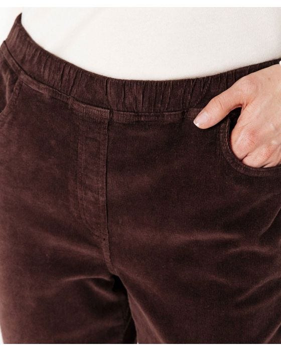 Pantalon velours ceinture lastiqu e