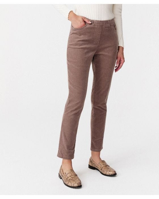 Pantalon velours a ceinture elastiquee Pantalon Damart