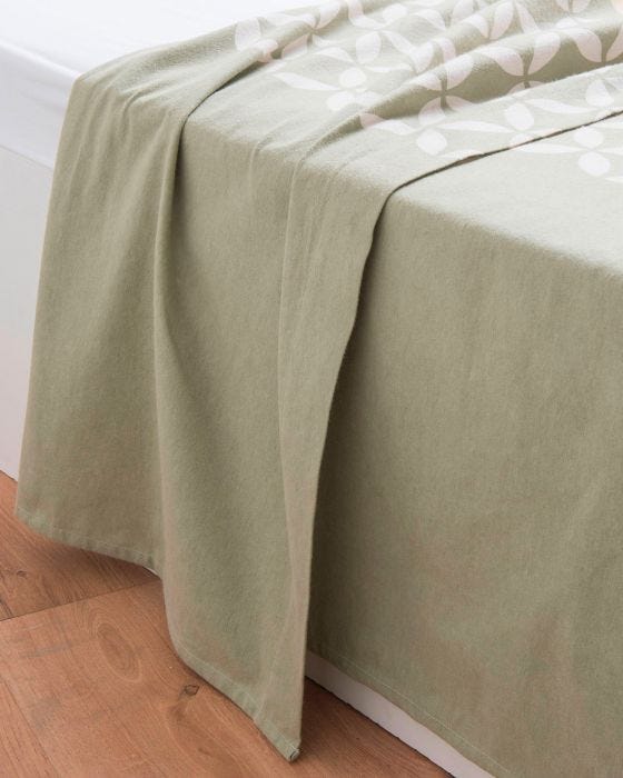 Drap plat flanelle Cannage pur coton - Aucun 