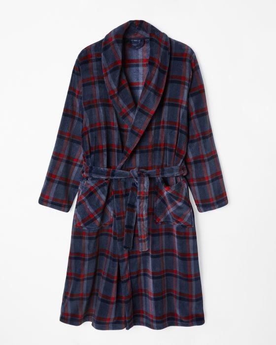 Robe de chambre carreaux maille chaude Thermolactyl Robe de