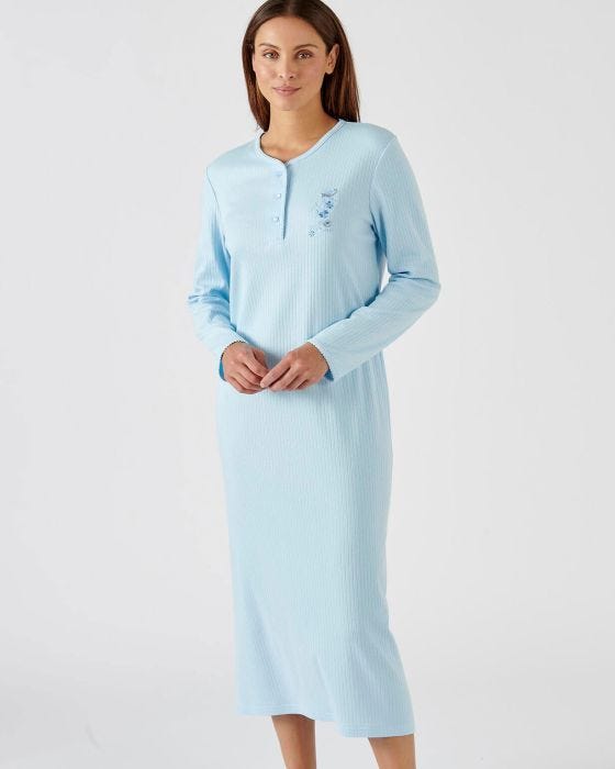 Chemise De Nuit Femme Longue Col V Manches Longues Chemise De Nuit Pour