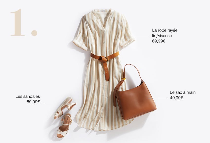 la robe mélange lin rayée